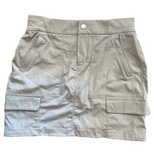 Athleta Trekkie Skort Stone Cargo Skirt Athletic Outdoor Travel Womens Sz 2